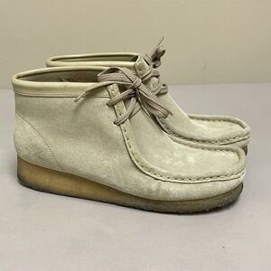 Clarks Originals Wallabee Women 7.5M Beige Casual Classic Suede Shoes Crepe Sole